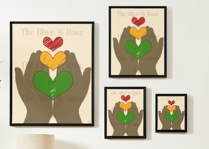 Artwork: Celebrating Juneteenth Everyday: Hands Holding Hearts