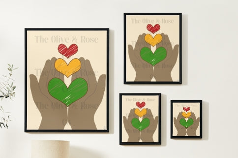 Artwork: Celebrating Juneteenth Everyday: Hands Holding Hearts