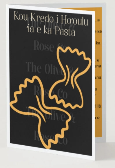 Fill in the Blank: Credo: Pasta