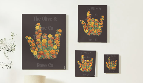 Artwork: ASL Floral I Love You Symbol