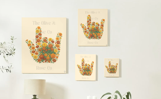 Artwork: ASL Floral I Love You Symbol