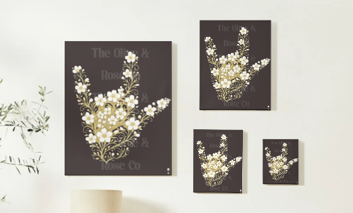 Artwork: ASL Floral I Love You Symbol