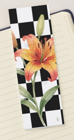 Bookmark: Floral Check